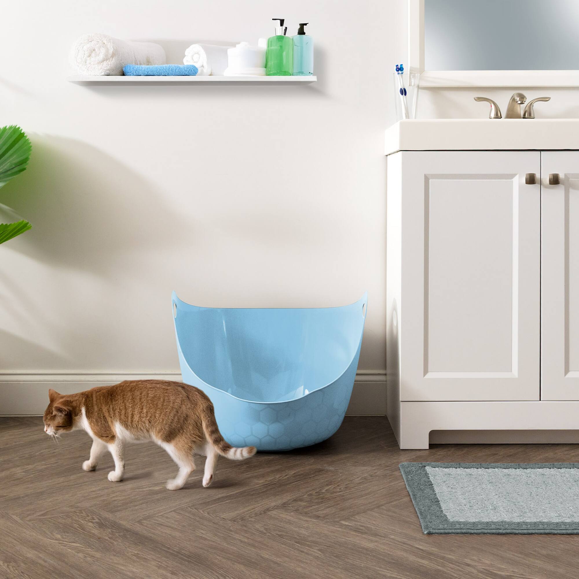 IRIS® Blue Flexi Cat Litter Pan with Handle